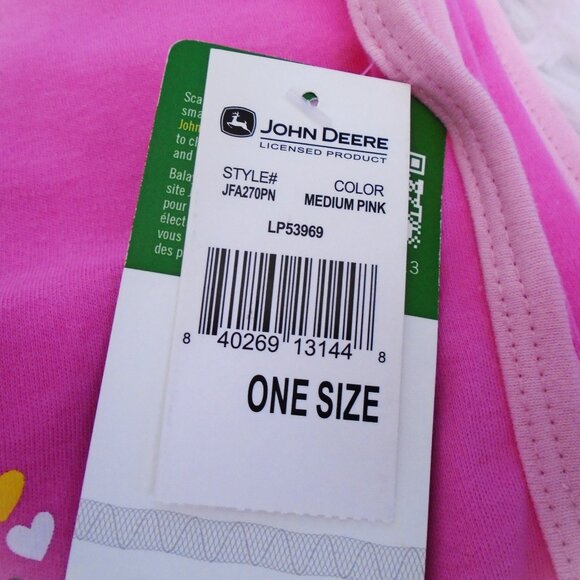 John Deere 2 Piece Baby Girl Pink Blanket Set One Size OS - Picture 10 of 11